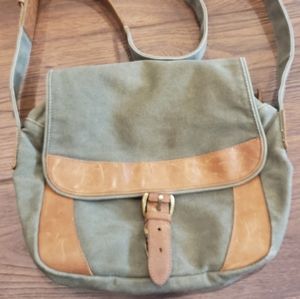 LL Bean Canvas Crossbody Bag Green